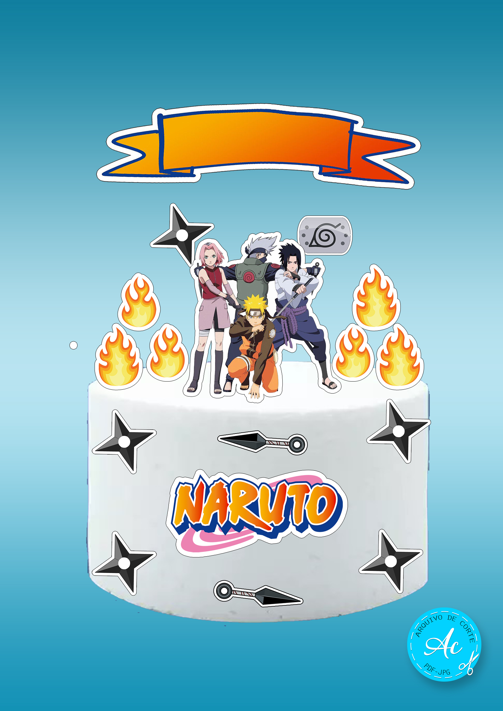 Topo de bolo Naruto #1 - Arquivo de corte